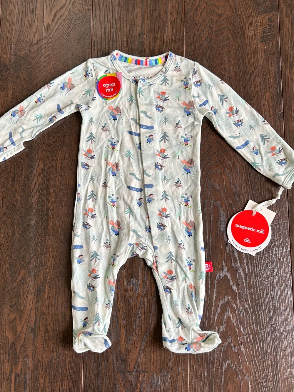 Magnetic Me Tis the Ski-Son Modal Magnetic Footie Newborn